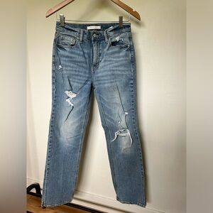 Straight Leg Slit Jeans